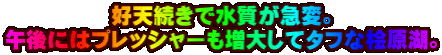 �D�V�����Ő������}�ρB �ߌ�ɂ̓v���b�V���[�����債�ă^�t�ȕO���΁B